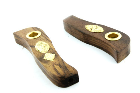 3.5'' Mini Wood tobacco hand pipe with brass screen