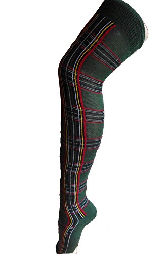 green tartan over the knee socks