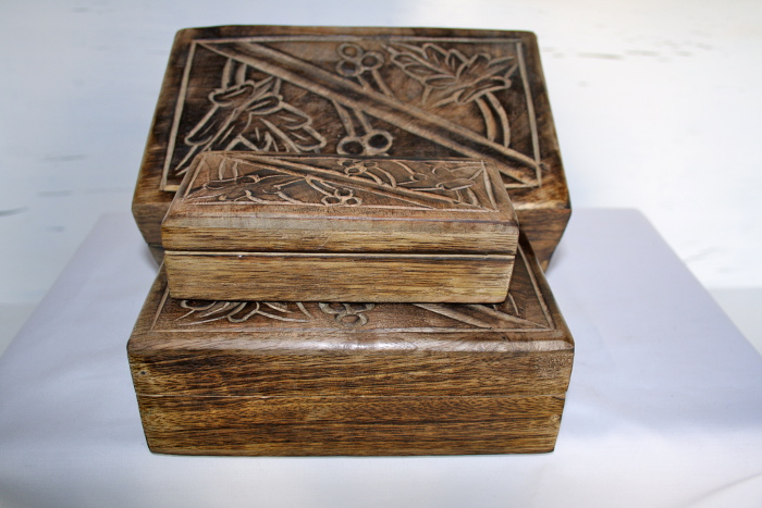 Handcarved Stackable boxes