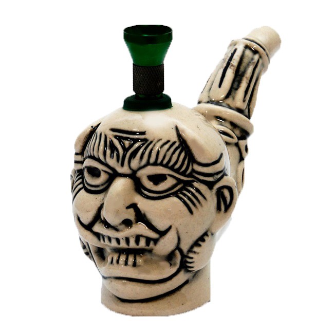White Ceramic Devil Bong 10cm