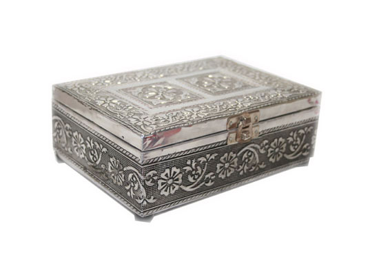Aluminium Jewellery Box 7in x 5in x 4in.