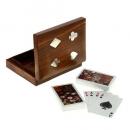 Wooden Brass Inlay Card Box 3" x 4"