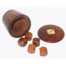 Five Dice Wooden Dice Shaker 8cm