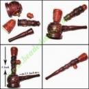 Rose Wood Carved Interchangeable Pipe/Bong 10"