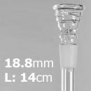 Glass Down Tube 14cm/18mm