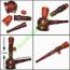 Rose Wood Carved Interchangeable Pipe/Bong 12"