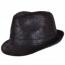 Broken Effect PVC Black Trilby Hat